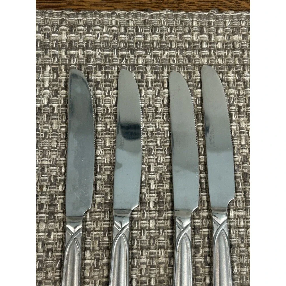 Cambridge Crossroad Sand Dinner Knives Stainless Steel Flatware Set Of 10